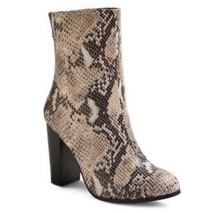 Snake Print Ankle Boots